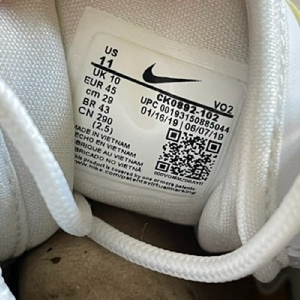 Nike‎ Air Max Uptempo 95 White University Gold Amarillo CK0892-102 Mens 11 - Picture 7 of 7